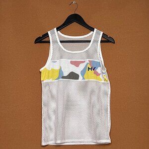 Mens Tank In Mesh White